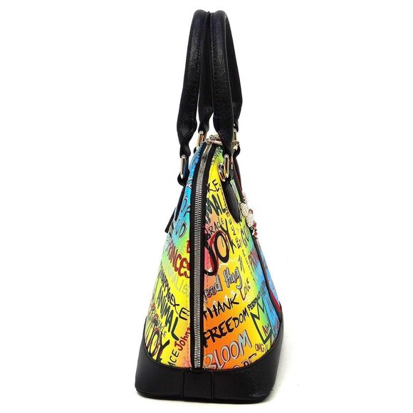 2-in-1 Stylish Multi Graffiti Dome Satchel - Picture 3 of 6